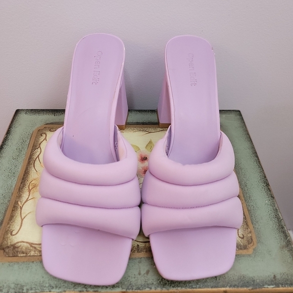 open edit Shoes - Open Edit Edsheena Lavendar Contoured Heel Slides Size 10